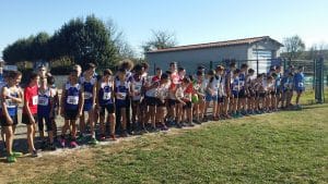 Les minimes au départ du cross Jean-Vidal 2015 à Lescure d'Albigeois