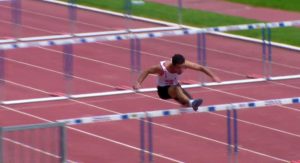 Gaëtan Carpe sur 110m Haies aux Pré-France 2010 à Narbonne