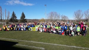 Photo de groupe aux championnats du Tarn Eveils Athlé-Poussins de cross 2018 à Saint-Juéry