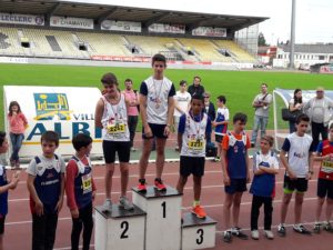 Podium des benjamins aux Championnats du Tarn d'Épreuves Combinées sur piste 2018 à Albi