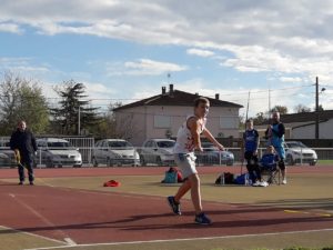 Alexis Solaux au lancer de javelot lors du meeting de lancers 2018 à Castres