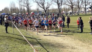 Départ de la course des cadets aux championnats d'Occitanie de cross 2019 à Caussade